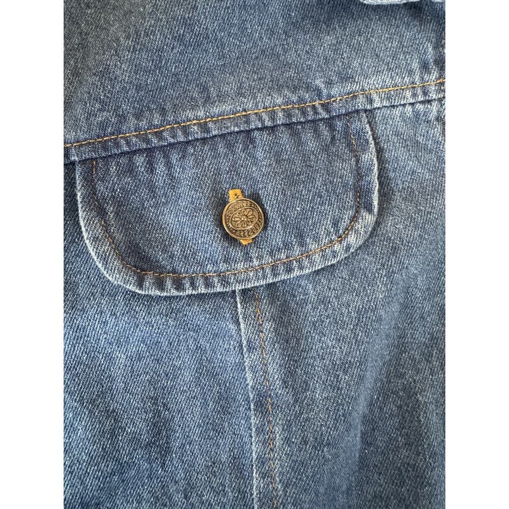 Good show Tickets Clothing Vintage cropped Denim Jean Vest 7/8 western boho zip - Picture 3 of 11